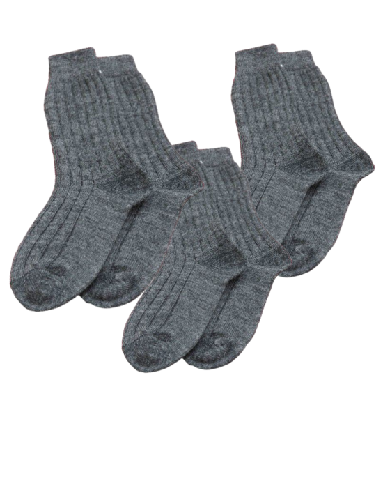 Kids DGrey Pure Wool Socks P3